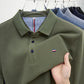 Men's Long Sleeve Casual Embroidered Polo