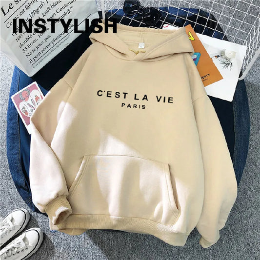 Everyday C'est La Vie Print Hoodie