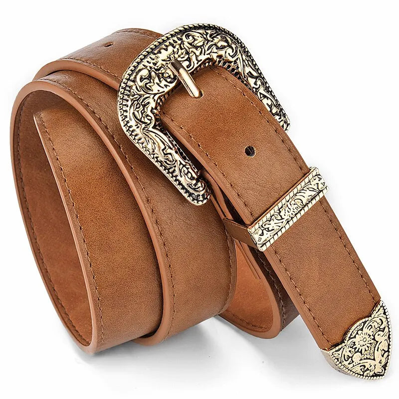 Women'S Belt Vintage Carved Needle Buckle Men'S Belt Punk Hip Hop Rock Style Jeans Belt Y2K Belt PU Leather Belt Cheap Belt