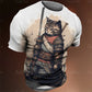 Y2K Samurai Wolf Graphic T-Shirts - Men