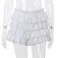 Cryptographic Fashion Y2K Ruffle Tiered Mini Skirts Co-ord Sets Elegant Outfits Tie Front Tops and Skirt 2 Piece Matching Sets