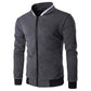 2024 New Men's Fashion Casual Baseball Coat Windproof Cycling Sports Jogging Solid Color Zipper Long Sleeve Thin Jacket