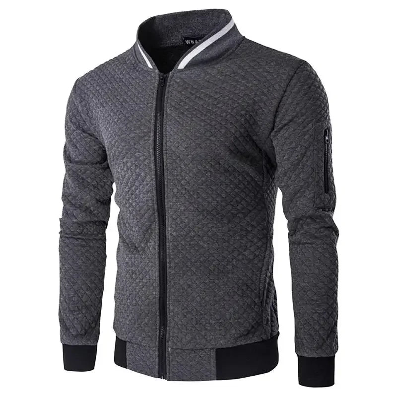 2024 New Men's Fashion Casual Baseball Coat Windproof Cycling Sports Jogging Solid Color Zipper Long Sleeve Thin Jacket