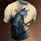 Y2K Samurai Wolf Graphic T-Shirts - Men