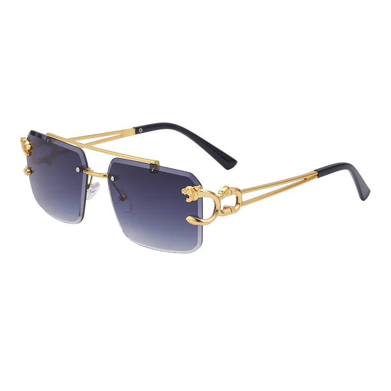 Rimless Leopard Ocean-Film Sunglasses - UV400