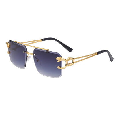 Rimless Leopard Ocean-Film Sunglasses - UV400