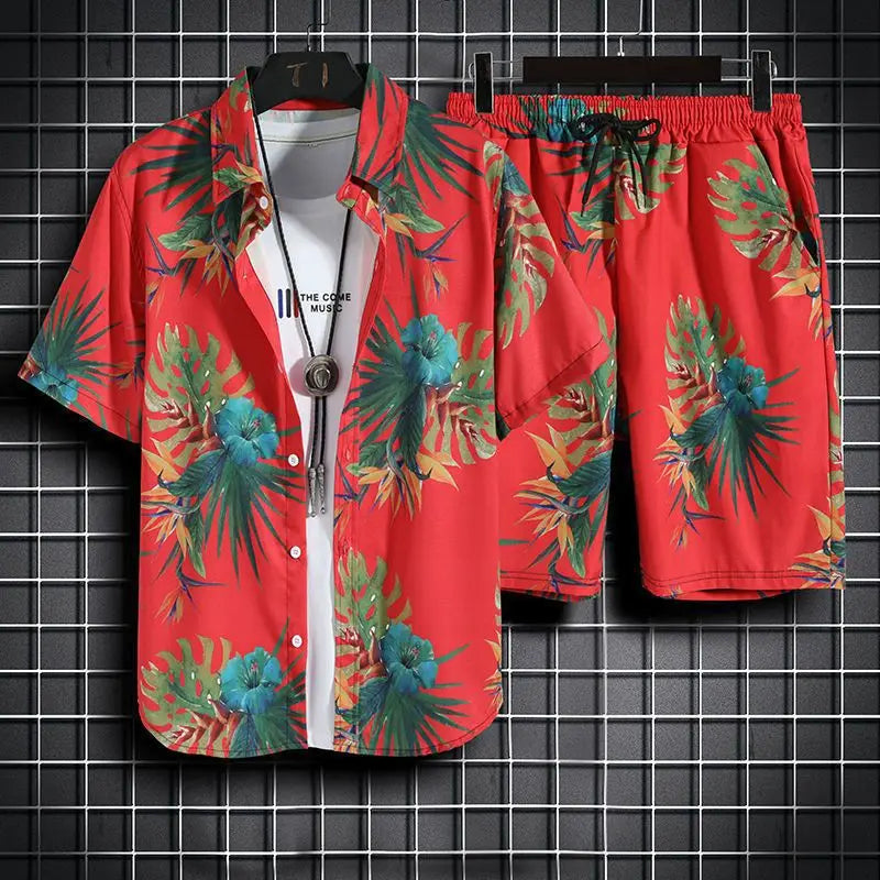 Y2K 2pc Hawaiian Beach Set - Men's