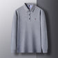 Men's Long Sleeve Casual Embroidered Polo