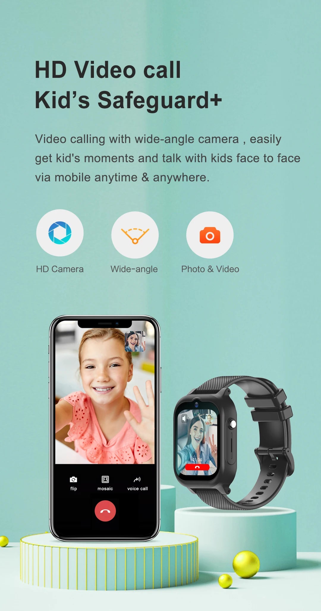 4G Kids Smart Watch Phone GPS WIFI SOS Location Tracker Video Call HD Camera Boys Girls Phone Clock