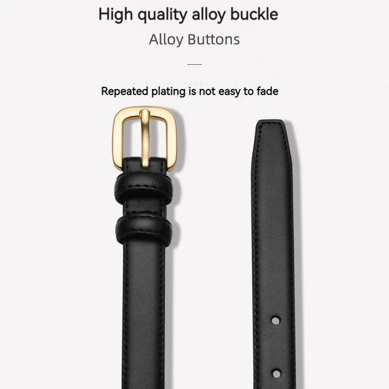 Belt ladies fashion hundred with jeans belt female simple Korean version of the senior sense of tide ins wind trouser belt black