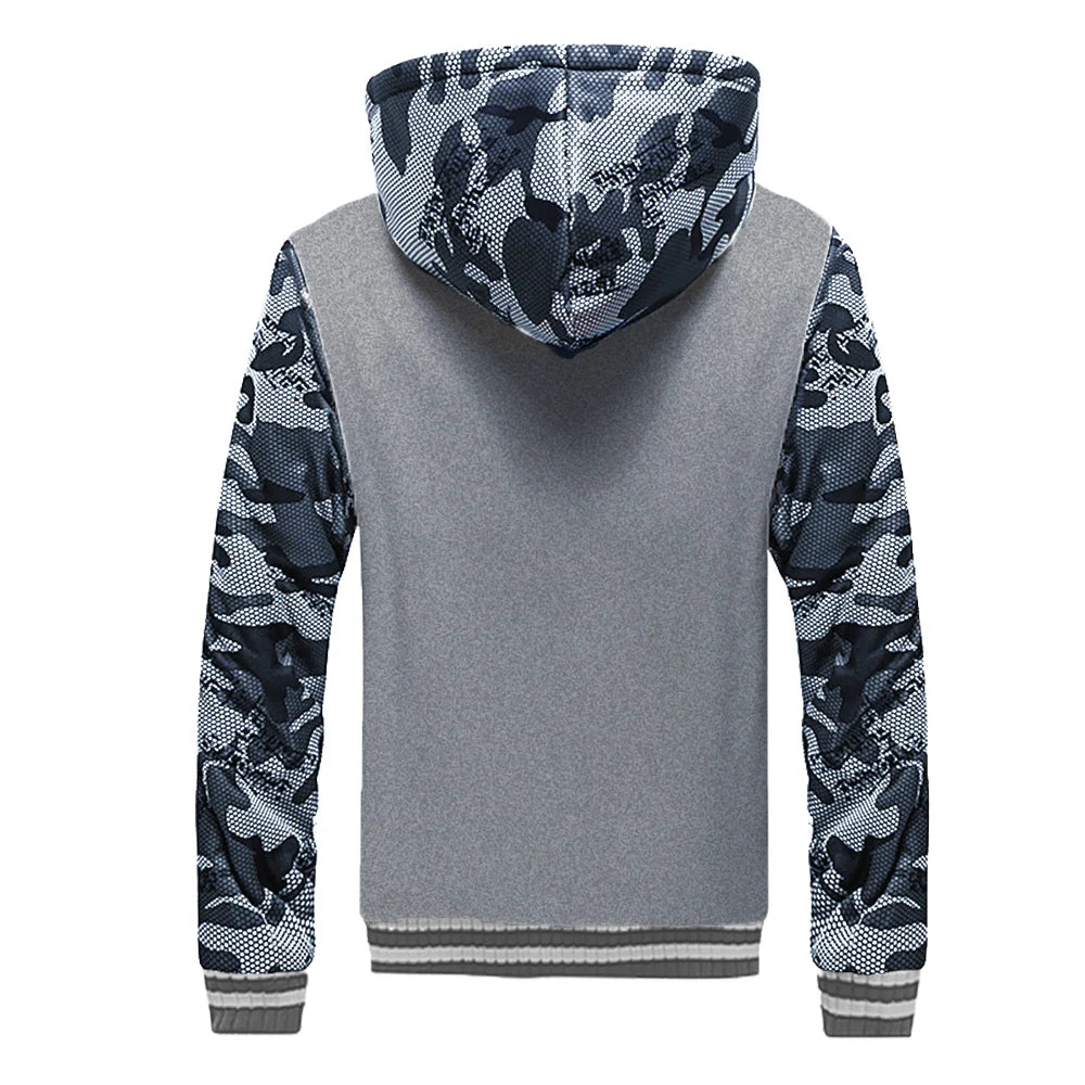 Men's Jacket Camouflage Thicken Winter Jackets for Men Fleece Long Sleeve Coat Man Casual Hoodies Streetwear Men's Coats