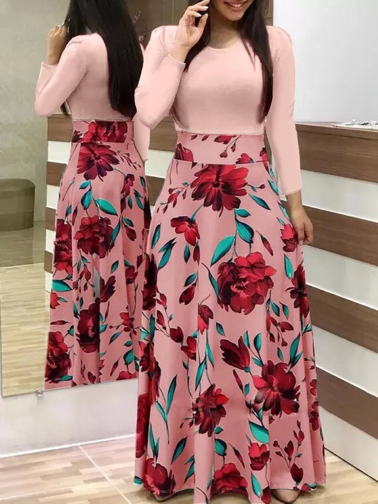 Fast Fashion - Women's Black/Pink Rose Dress