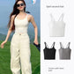 New Arrival Zhao Lusi Same Style White Sling Beautiful Back Vest Women's Chest Pad Integrated Inner Wear Outer Wear Thin Top Single Piece