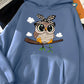 Y2K Kawaii Owl Print Hoodie