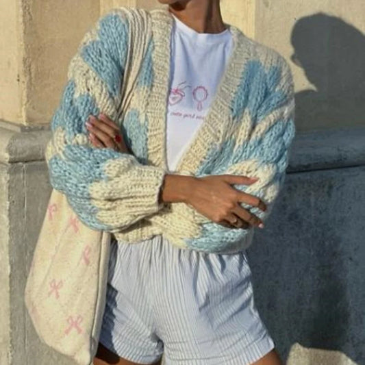 Mali Autumn - Patchwork Knitted Cardigan