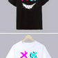 2024 Summer Men's New Fashion Smiley Digital Printing Short-Sleeved T-Shirt Loose Casual Daily Personality Street Hip-Hop Tops