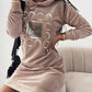 Y2K Women's Cozy Love-Print & Loose Fit Sweater Dress