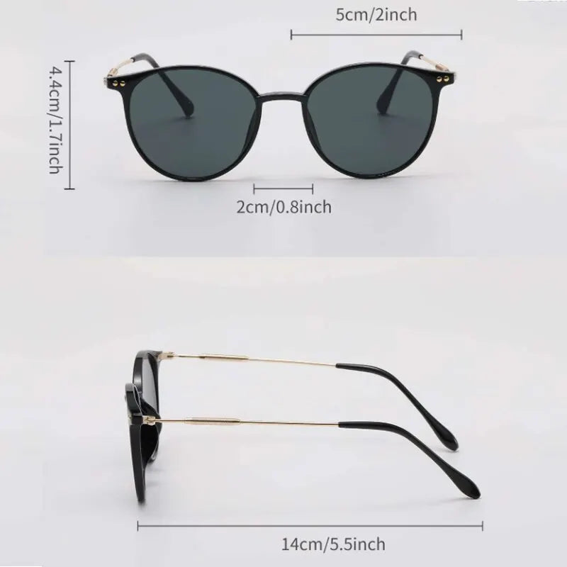 2 Pairs Per Set Small Round Sunglasses Women Cute Skinny Cat Eye Eyewear Men Vintage Narrow Cateye Sunglasses Set