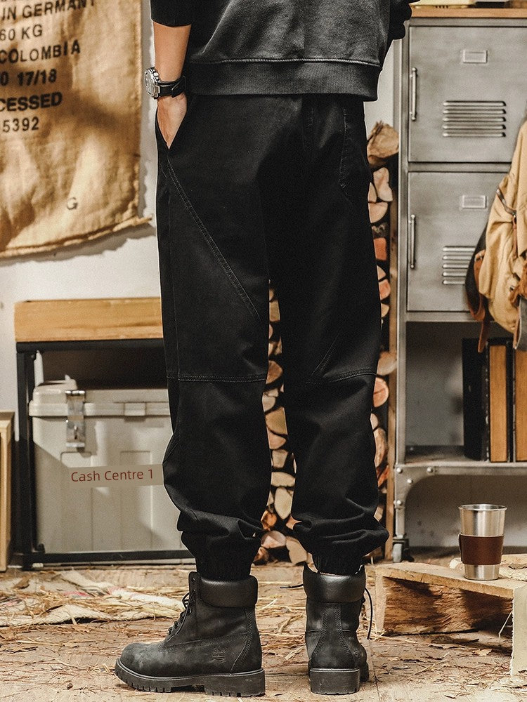 Heavy American Retro Spring and Autumn Loose Straight Cargo Pants