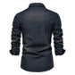 AIOPESON Brand Elastic Cotton Denim Shirt Men Long Sleeve Quality Cowboy Shirts for Men Casual Slim Fit Mens Designer Clothing