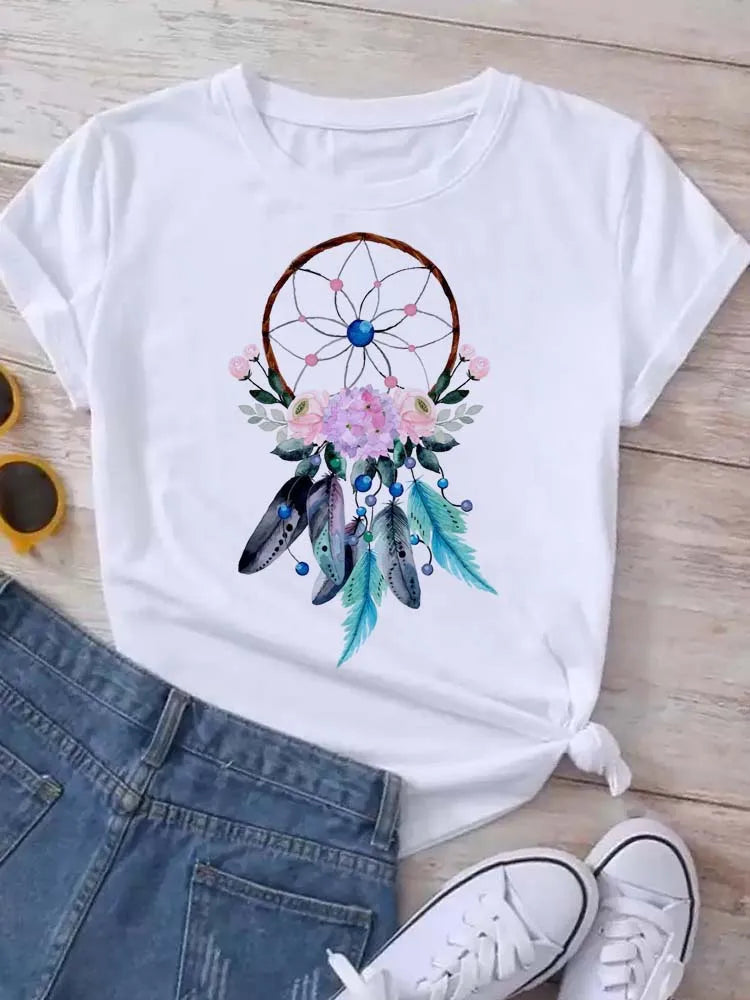 Y2K Dreamcatcher Graphic T-Shirts - Women's