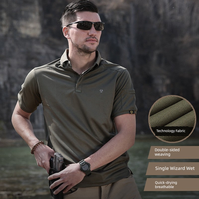 Fashionable Archon Multi-Functional Men's Sweat-Wicking Tactical Short Sleeve