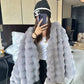 White Fur Coat for Women 2023 Autumn and Winter New Style Short Imitation Fur Plush Collarless Top Short Top Warm and Trend