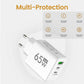 65W Lightning 3-Port Adapter - Charging Box/Plug (1 USB-A Port, 2 USB-C Ports)