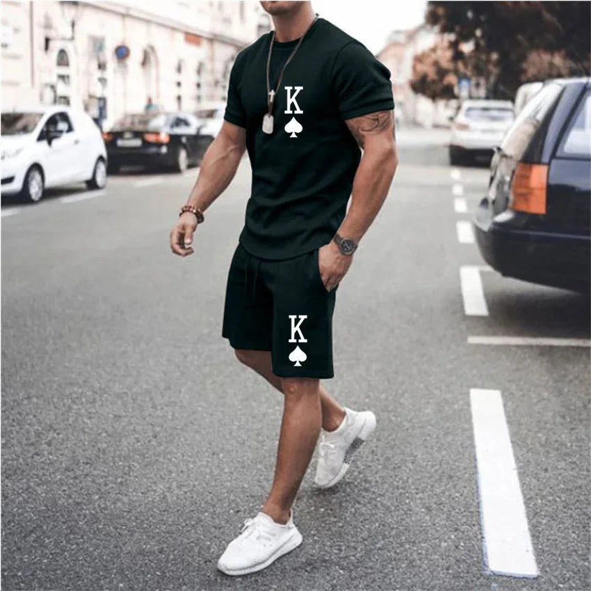 Y2K King of Spades Men's T Shirt And Shorts Set