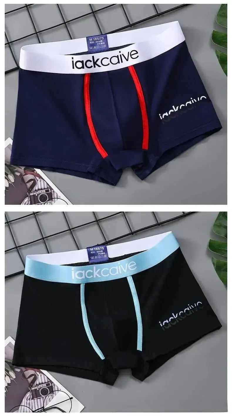 3Pcs Male Panties Cotton Men's Underwear Boxers Breathable Man Boxer Printed Underpants Comfortable Shorts Men Underwear M-3XL