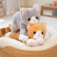 47CM Cute Simulated Cat Doll Plush Toy Stuffed Soft Animal Plush white Gray Kitten Pillow Kids Girls Birthday Gift Pet Toys Deco