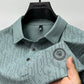 High end brand polo shirt short sleeved men's light luxury embossed top silk cool casual 2024 summer breathable lapel T-shirt