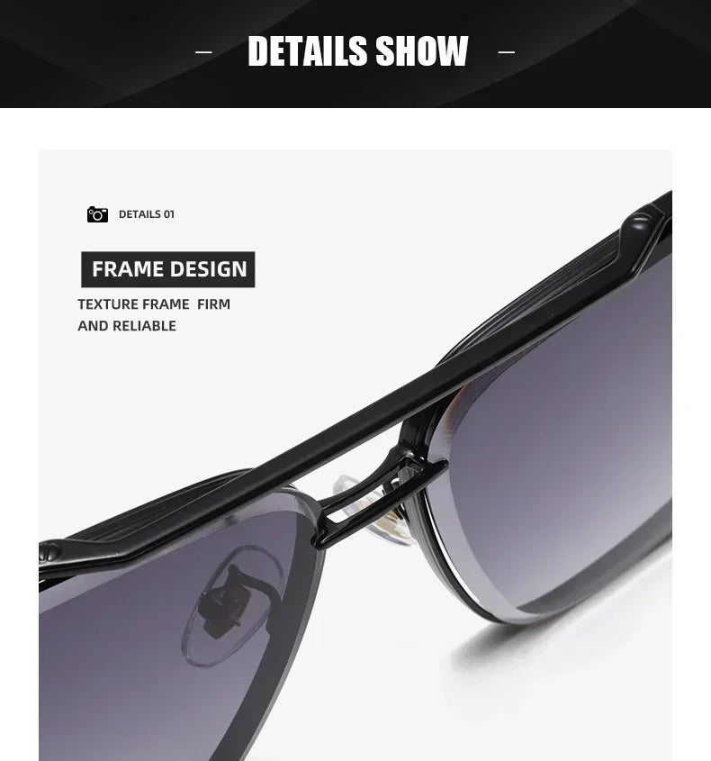 2024 Fashion Square Luxury Design Sunglasses Men Women Flight Seven Rock Mach Six Style Gradient Pilot Sunglasses Oculos De Sol