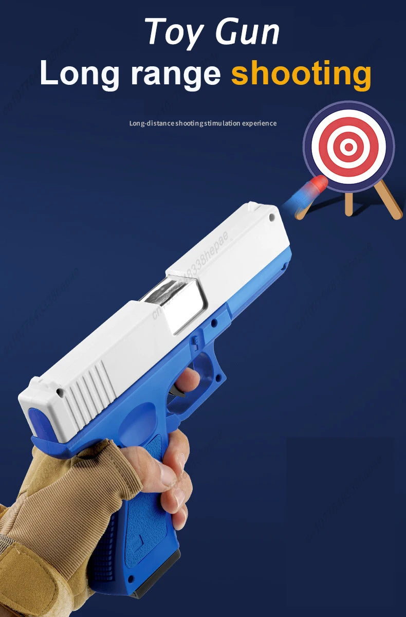 Toy Gun Pistol Soft Bullet M1911 Shell Ejected Foam Darts Blaster Manual Airsoft Weapon with Silencer For Kids Adults