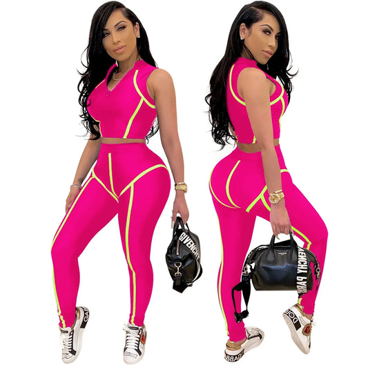 Mali Autumn - Striped Vest Tracksuit Set