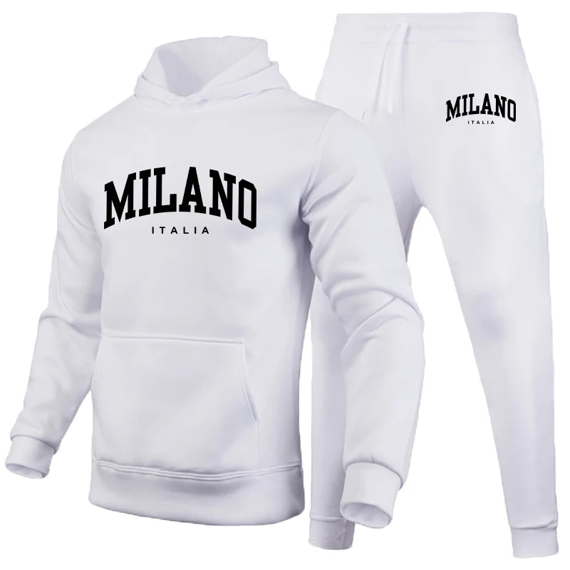 MILANO - All Grey Letter-Print Set - Men's