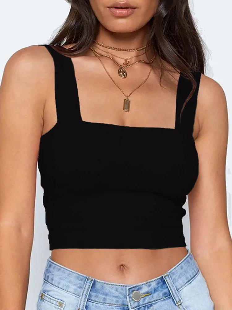 Y2K Summer Band-Strap Crop Top