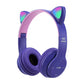 P47M Cute Cat Ear Bluetooth Headphones with LED Wireless Headset Children Girls Stereo Folding Sports Headset with Microphone