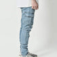 Demi-Denim Casual Cargo Pants