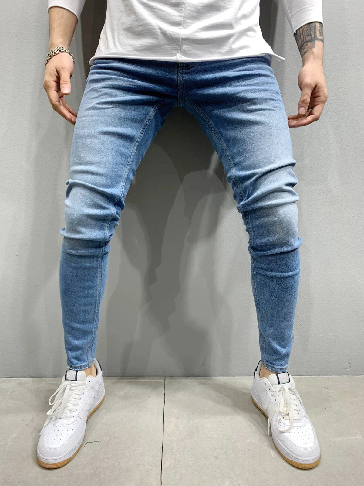 Fast Fashion - Ripped Skinny Denim Jeans - Men