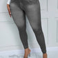 Women Imitation Denim Plus Size Mid-Waist Yoga Pants