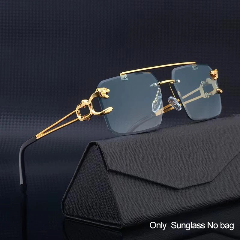 Rimless Leopard Ocean-Film Sunglasses - UV400