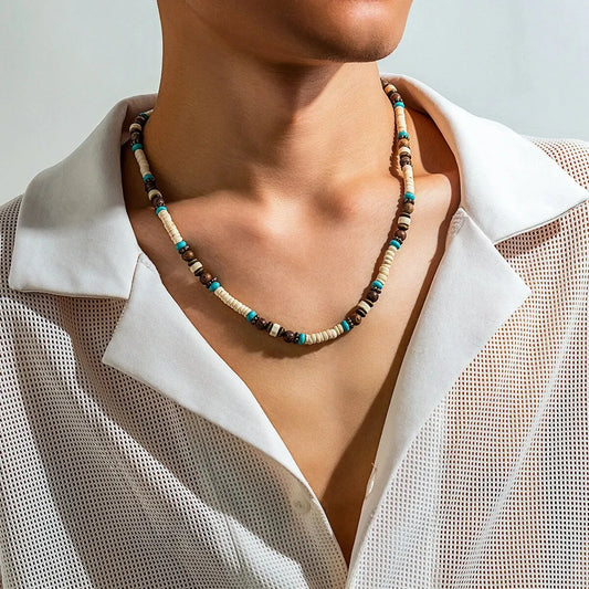 Men's Mali Necklace - Wooden Bead