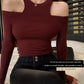 Strapless Sexy Red One-Neck Inner Wear Blouse T-shirt