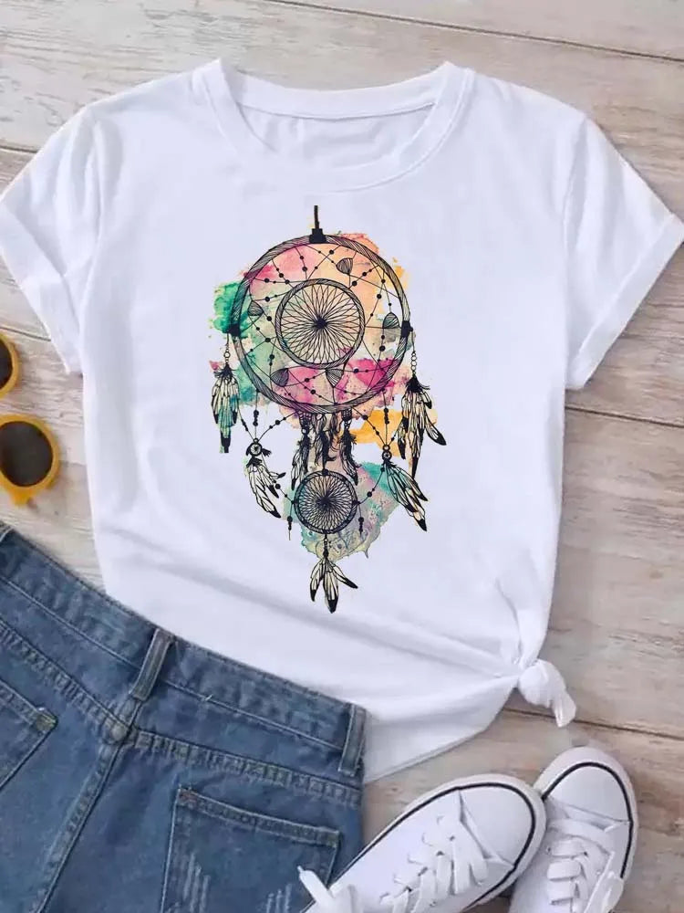 Y2K Dreamcatcher Graphic T-Shirts - Women's