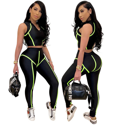 Mali Autumn - Striped Vest Tracksuit Set