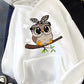 Y2K Kawaii Owl Print Hoodie