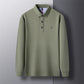 Men's Long Sleeve Casual Embroidered Polo