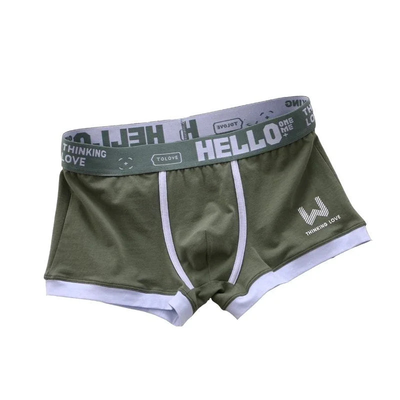 1Pcs Men Cotton Boxer Shorts Panties Underwear3 Colors L XL 2XL 3XL Soft Letter Belt Breathable Soft Fashion Sports