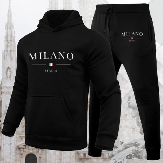 MILANO - All Black Letter-Print Set - Men's